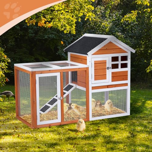 Rabbit Hutch Small Wood Chicken Coop (Orange)