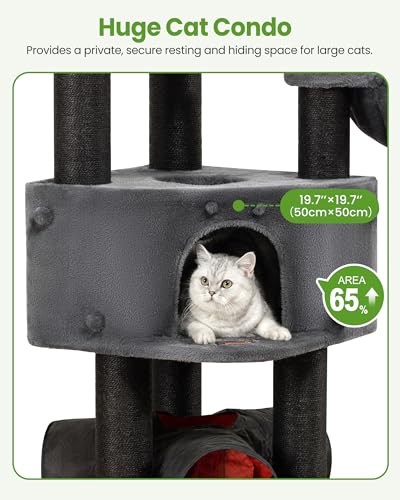 Heavy Duty Large Cat Tree Tower (Dark Grey1 / 60 inch)