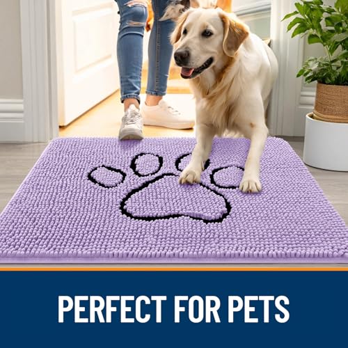 Dog Door Mat for Muddy Paws 36x24 (Lavender / 36" X 24")