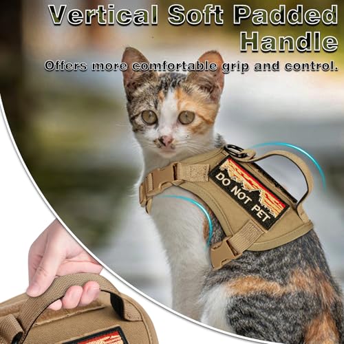 Tactical Cat Harness and Leash Set (L / Khaki+Leash)