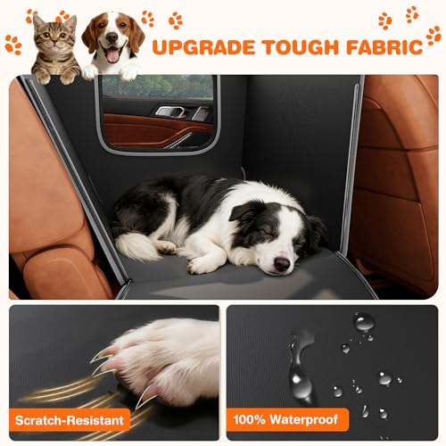 Half Dog Car Seat Cover for Back Seat (Black with Mesh Window)