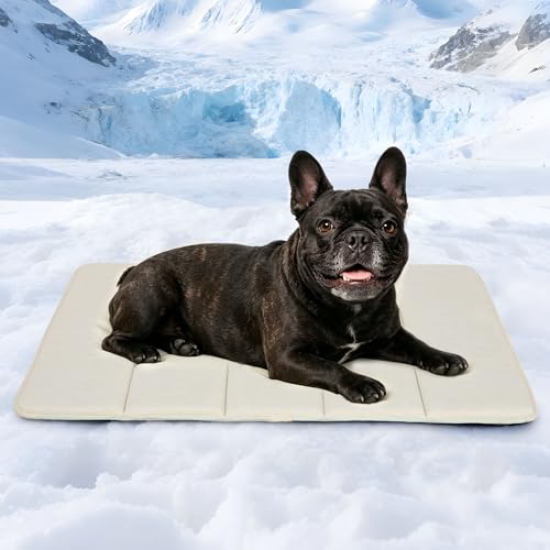 Dog Cooling Mat for Large Dogs (Dark Beige / 30"L x 20"W x 0.8"H)