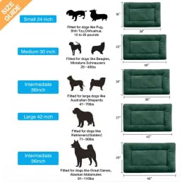 Dog Crate Pad Washable Dog Bed for Crate Medium Cozy Mat 30 (30.0"L x 19.0"W x 1.0"Th / Green)