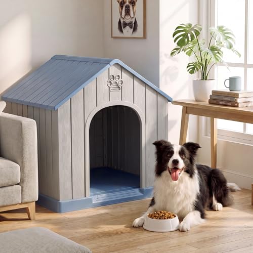 Large Dog House for Medium to Large Dogs (Light Blue / 36.2" L × 38" W × 38" H)