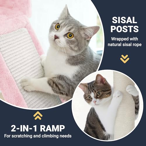 82 Inches Large Cat Tree (82 in / Pink)