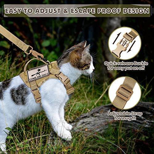 Tactical Cat Harness and Leash (Large / Khaki)