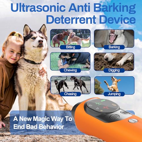 Dog Sonic Bark Deterrents Devices for Own or Neighbor's Dog (Orange)