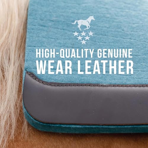 100% Steam Pressed Wool Felt Western Saddle Pad (31" x 32" x 3/4" / Pacific Blue)