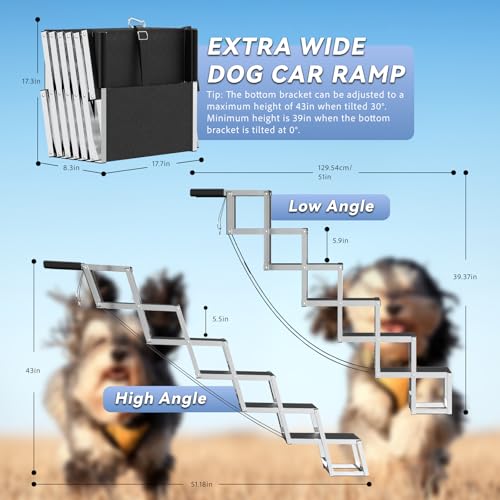 Dog Stairs for Large Dogs (6-Steps / 16" W x 38-43" H)