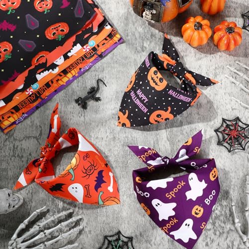 50 Pcs Halloween Dog Bandanas Bulk (Halloween / 25.6 x 17.7 x 17.7")