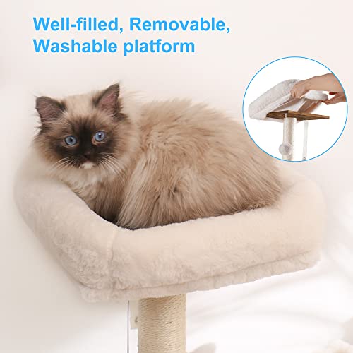 Cat Tree Tower (L (28.3"×17.7"×48.0") / Rustic Gray)
