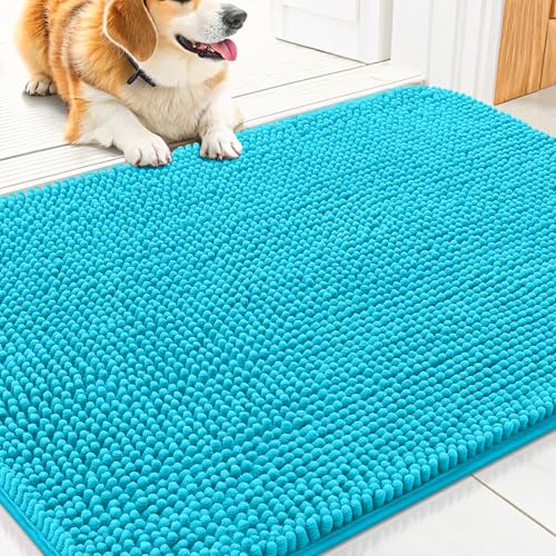 Dog Door Mat for Muddy Paws 30x20 (Aqua Blue / 30"X20")