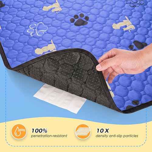 Washable Pee Pads for Dogs (Blue / 48"x48" (Pack of 2))