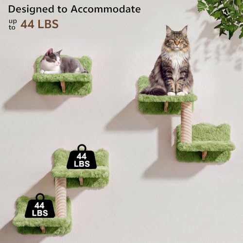 Cat Wall Furniture (Green / 9 Piece Set)
