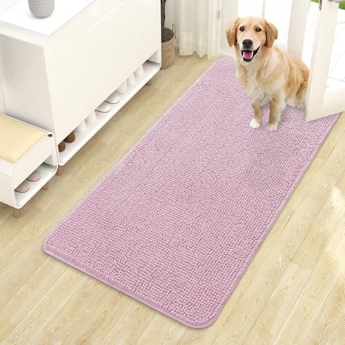 Dog Door Mat for Muddy Paws 44x24 (Dusty Rose / 44" X 24")