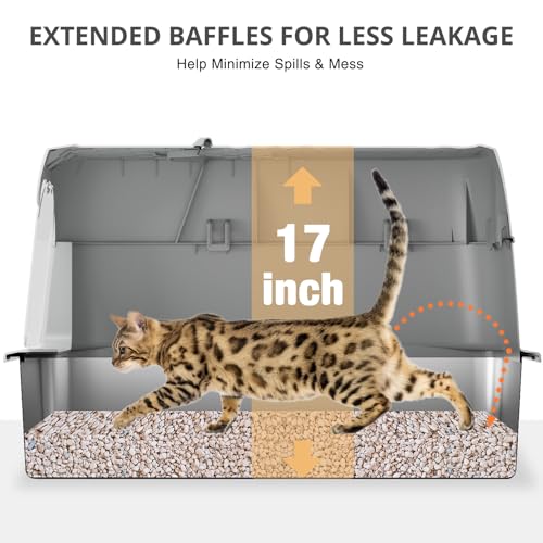 XXXL Stainless Steel Cat Litter Box with Lid