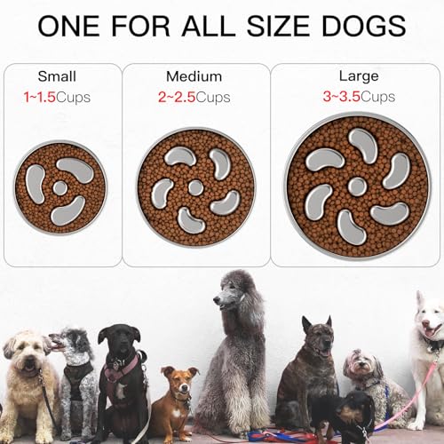 Slow Feeder Dog Bowl (Spiral-1Pack / M 2~2.5Cups)