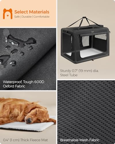 Collapsible Soft Dog Crate (XXXXL（48"L x 31"W x 31"H） / Black)