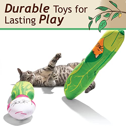 KittiVeggi 2 Pack Organic Silvervine Catnip Substitute Toys for Cats & Kittens (Vegetables)