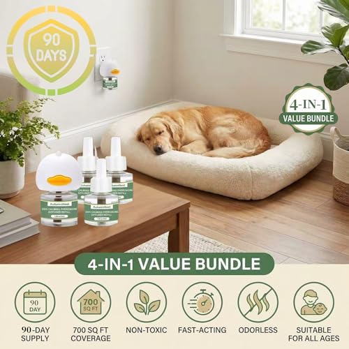 4 Pack Dog Calming Diffuser Kit (Duck Diffuser (with Light))