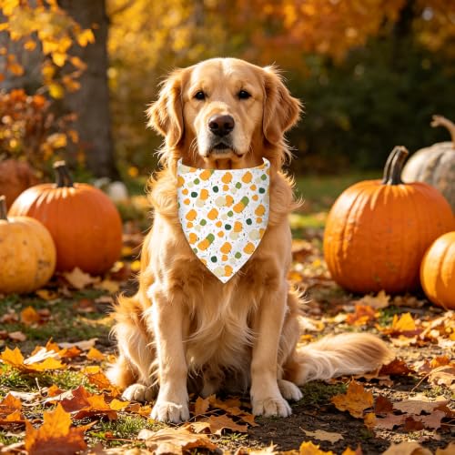 Fall Pumpkin Dog Bandana for Large Dogs (Fall-White/Stripe (2-Side) / X-Large)