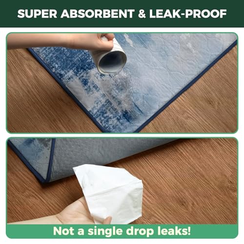 Washable Pee Pads for Dogs (Tie-dye Blue / 17" x 23" (2 Packs))
