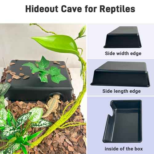 Reptile Hide Cave (Black / X-Large (1 Count))