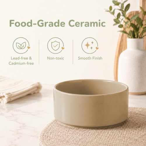 Ceramic Dog Bowls (Greige)