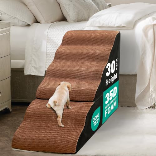 6 Step Dog Steps for High Beds 30" H (Brown 30" H)