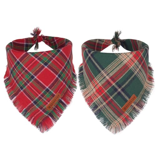 Christmas Dog Bandanas with Tassels Edges (Large / Christmas-1)