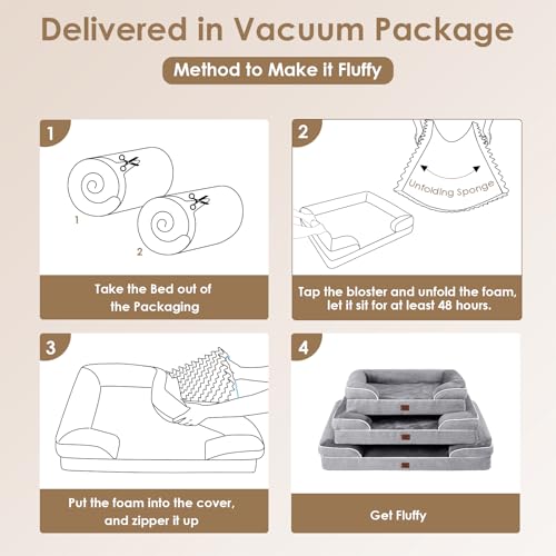 Orthopedic XXL Dog Bed (Grey / 48.0"l X 35.0"w X 8.0"th)