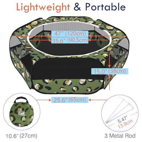Small Animal Playpen with Zippered Cover (T-Leopard Print)