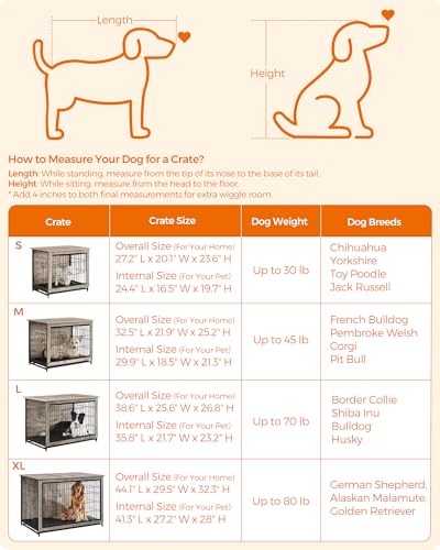 44.1" Dog Crate Furniture (Greige / 44.1"L x 29.5"W x 32.3"H)