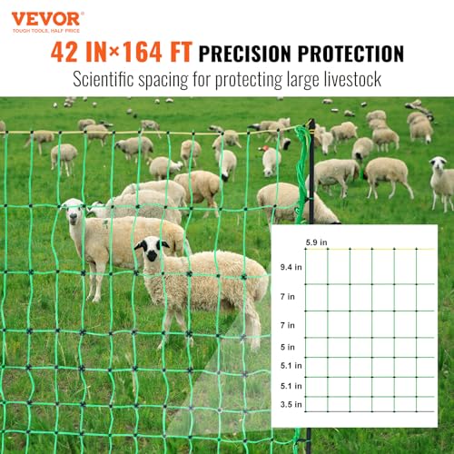 Electric Fence Netting 42" H X 164' L PE Net Fencing (42"H x 164'L / Livestock)