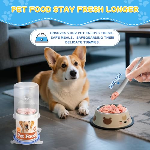Canned Dog Food Storage Lids Reusable Airtight Can Cover (2 Jar（L）+1 Spoon)