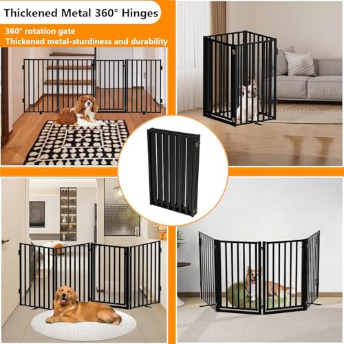 Dog Gate Free Standing with Door for Stairs (36" 4 Panels)