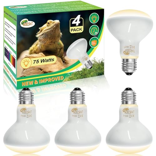 Pack of 4 Reptile Basking Light Bulbs (Uva Bulbs (4pcs) / 75W)