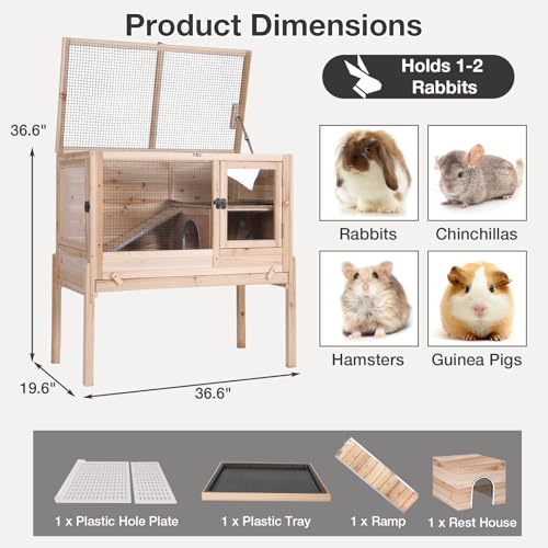 Guinea Pig Cage with Wooden Stand (Wood)