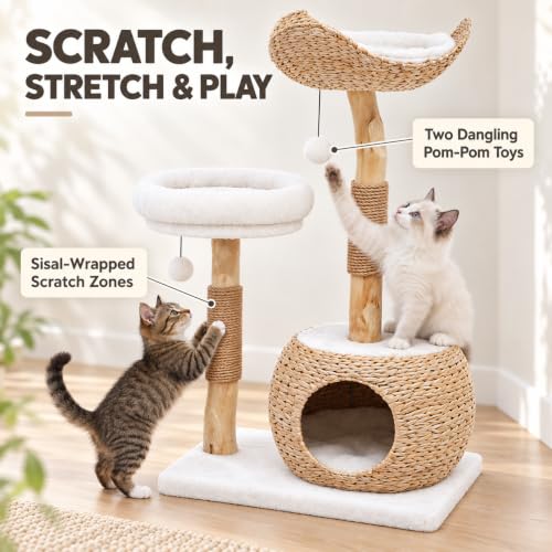 Cat Tree Tower for Indoor Cats (natural)