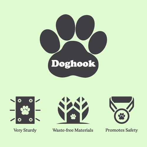 Canine Hitch Secure Dog Leash Parking Wall Slim Hook with Clip 2 Pack
