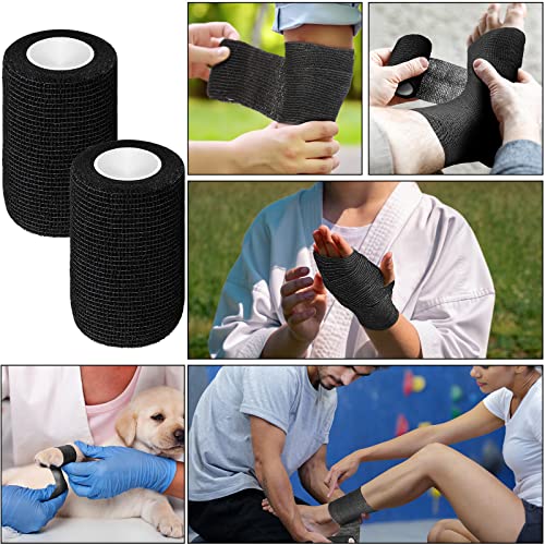 36 Pcs Self Adherent Bandage 4" X 5 Yard Wrap Breathable (Black / 4" X 5 Yard)