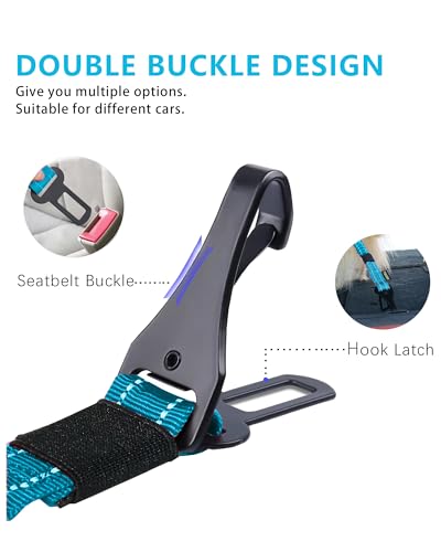 Dog Seat Belt for Car (Set Black+Blue)
