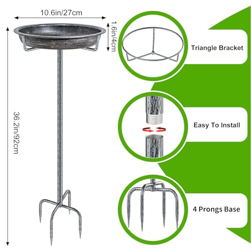 Bird Bath for Outside (Retro Silver)
