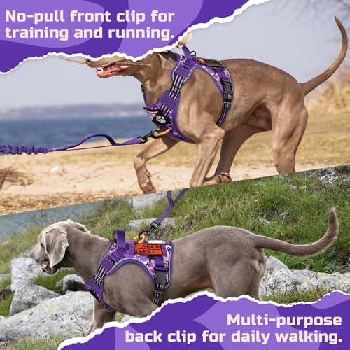 Tactical Dog Harness for Small (Purple Camo / Small)