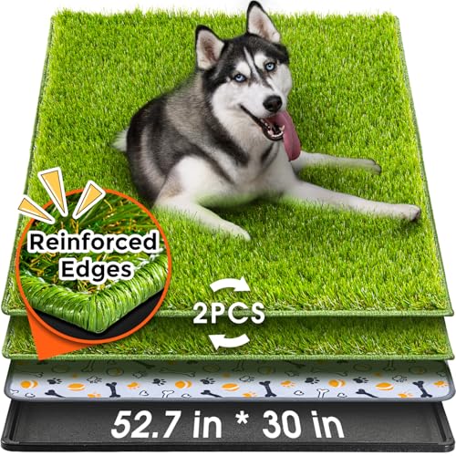 Dog Grass Pad with Tray Large (Black / 52.7 x 30")