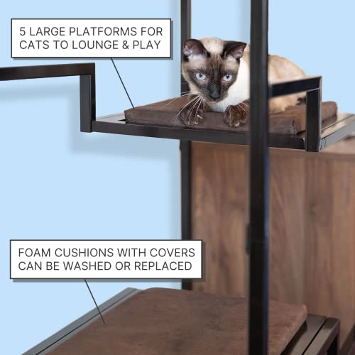 62 Inch Tall Metropolitan Cat Condo (Black Frame)