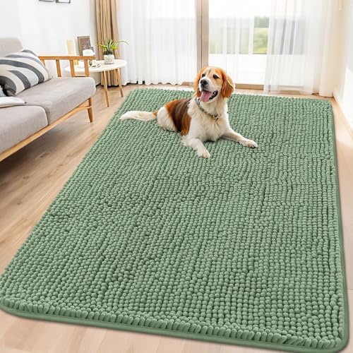 Dog Door Mat for Muddy Paws 70x35 (Olive Green / 70"X35")