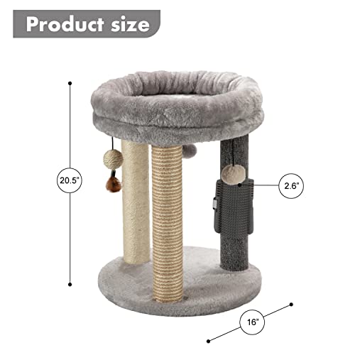 4in1 Small Cat Tree (For indoor cats and kittens / Gray)