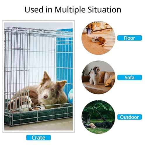 Dog Crate Pad Washable Dog Bed for Crate Large Cozy Mat 48 (48.0"L x 30.0"W x 1.0"Th / Green)
