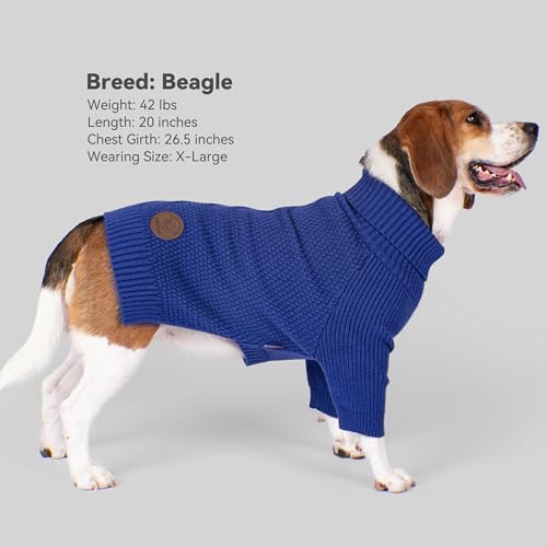 Dog Sweater Long Sleeve Warm Sweaters for Giant Breed Dogs Boy Girl (Blue / XXXX-Large)